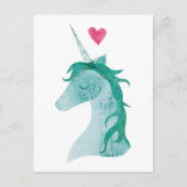 Blue Unicorn Magic with Heart Briefkaart (Voorkant)