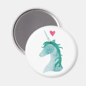 Blue Unicorn Magic with Heart Magneet (Voorkant / Achterkant)