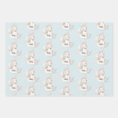 Blue Unicorn on Cloud Birthday Inpakpapier Vel (Voorkant)