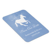 Blue Unicorn Save the Date Magnet Magneet (Rechterzijde)