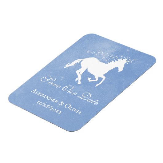 Blue Unicorn Save the Date Magnet Magneet (Linkerzijde)