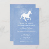 Blue Unicorn Vrijgezellenfeest nodigt uit Kaart (Voorkant / Achterkant)