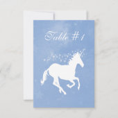 Blue Unicorn Weddenschappen Reception Table Card Kaart (Voorkant)