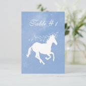 Blue Unicorn Weddenschappen Reception Table Card Kaart (Staand voorkant)