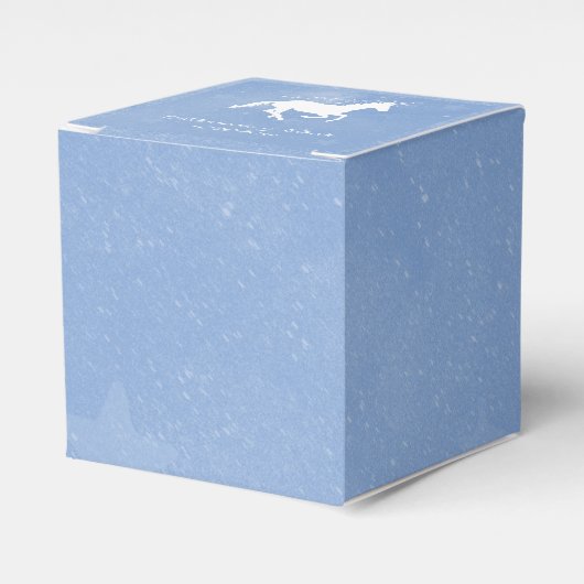 Blue Unicorn Wedding Favor Box Bedankdoosjes (Voorkant Zijde)