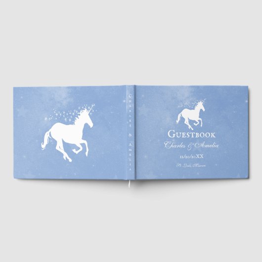 Blue Unicorn Wedding Guestbook Gastenboek (Volledig)