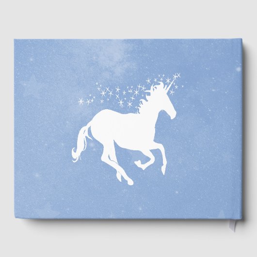 Blue Unicorn Wedding Guestbook Gastenboek (Achterkant)