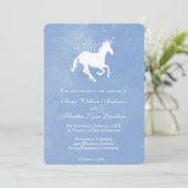 Blue Unicorn Wedding Invitation Kaart (Staand voorkant)