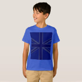 Blue Union Jack British Flag Design T-shirt (Voorkant volledig)