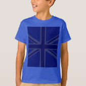 Blue Union Jack British Flag Design T-shirt (Voorkant)