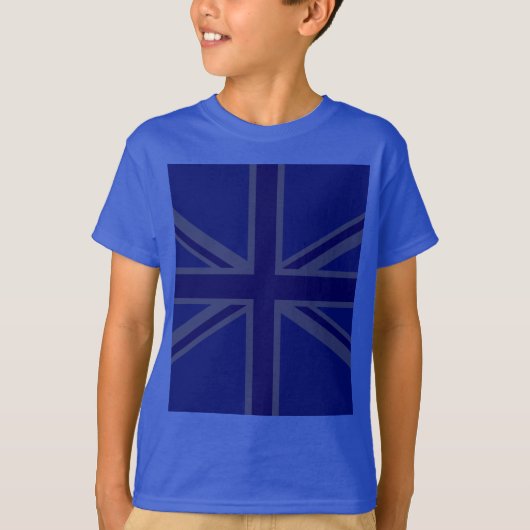 Blue Union Jack British Flag Design T-shirt (Voorkant)