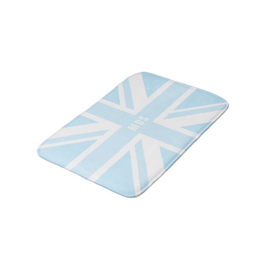 Blue Union Jack UK vlag Modern Monogram badmat (Gekanteld)