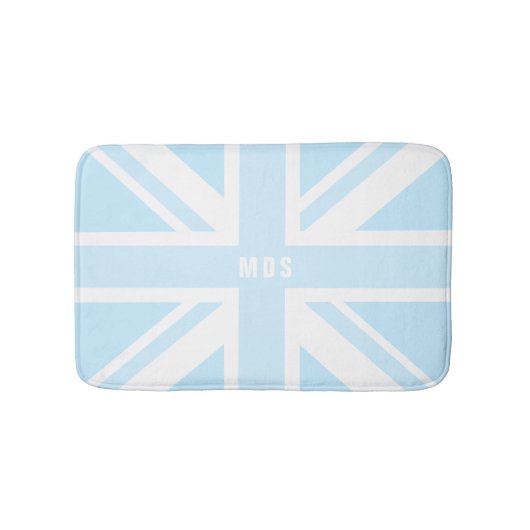 Blue Union Jack UK vlag Modern Monogram badmat (Voorkant)