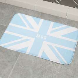 Blue Union Jack UK vlag Modern Monogram badmat