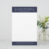 Blue Unisex-minimalistisch modern professioneel Briefpapier (Staand voorkant)