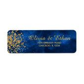 Blue Universe with Gold Confetti Etiket (Voorkant)