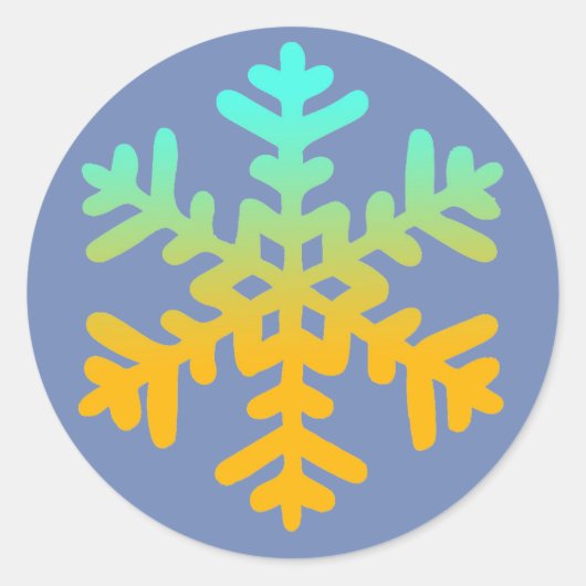 Blue Urange Sneeuwvlok Sticker (Voorkant)