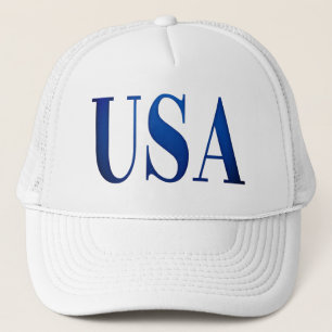 Blue USA Letter Print American Pride Trucker Pet