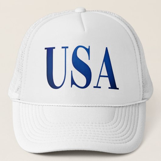 Blue USA Letter Print American Pride Trucker Pet (Voorkant)