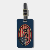 Blue USA Patriotic Flag Bagagelabel (Voorkant verticaal)
