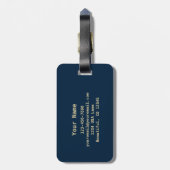 Blue USA Patriotic Flag Bagagelabel (Achterkant verticaal)