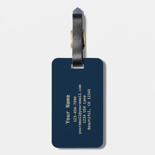 Blue USA Patriotic Flag Bagagelabel (Achterkant verticaal)