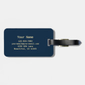 Blue USA Patriotic Flag Bagagelabel (Achterkant horizontaal)