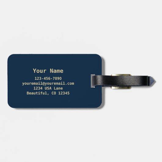 Blue USA Patriotic Flag Bagagelabel (Achterkant horizontaal)