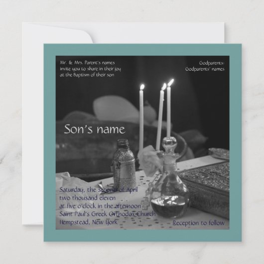 Blue Vaftisi Kaart (Voorkant)