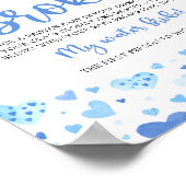 Blue Valentijn Baby shower Mijn Water Broke Game Poster (Hoek)