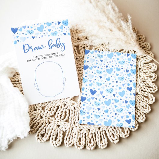 Blue Valentijn Baby shower Teken de Baby Game Kaart