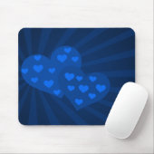 Blue Valentijn Hearts Muismat (Met muis)