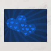 Blue Valentijn Hearts Post Kaart (Voorkant)