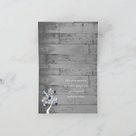 Blue Valentijn Hearts Tree - Hartelijk dank Kaart (Binnen)