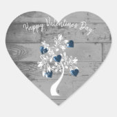 Blue Valentijn Hearts Tree Sticker (Voorkant)