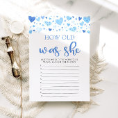 Blue Valentijn Hoe oud was ze Baby shower spel Kaart