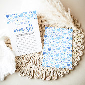 Blue Valentijn Hoe oud was ze Baby shower spel Kaart
