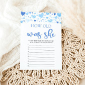 Blue Valentijn Hoe oud was ze Baby shower spel Kaart