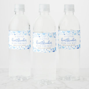Blue Valentijn Little Heartbreaker Baby shower Waterfles Etiket