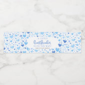 Blue Valentijn Little Heartbreaker Baby shower Waterfles Etiket (Enkel label)