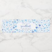 Blue Valentijn Little Sweetheart Baby shower Waterfles Etiket (Enkel label)