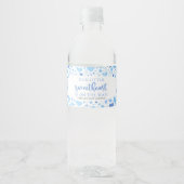 Blue Valentijn Little Sweetheart Baby shower Waterfles Etiket (Voorkant)
