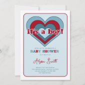 Blue Valentijnsdag Hearts Boy Baby shower Kaart (Voorkant)