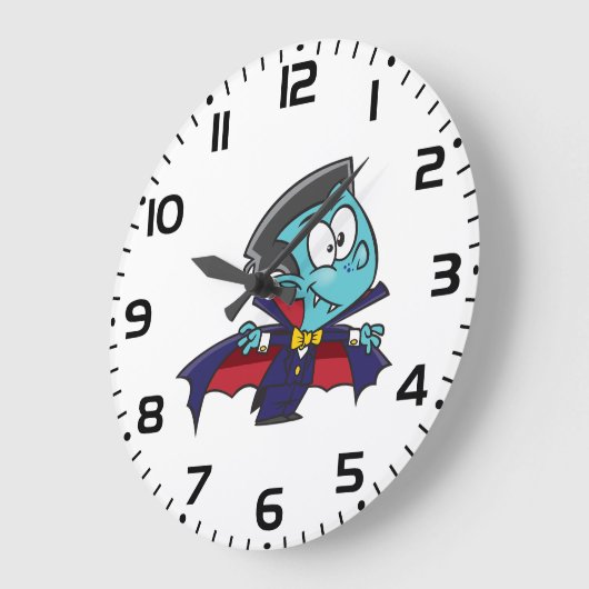 Blue Vampire Boy with Cape Cute Dracula Grote Klok (Hoek)