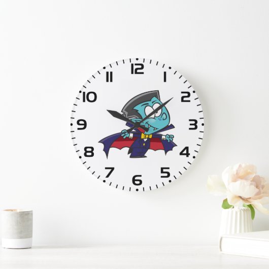 Blue Vampire Boy with Cape Cute Dracula Grote Klok (Huis)