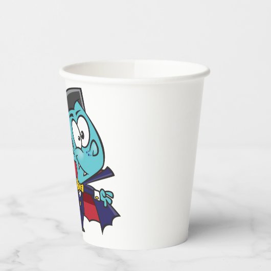 Blue Vampire Boy with Cape Cute Dracula Papieren Bekers (Links)
