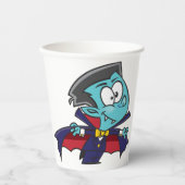 Blue Vampire Boy with Cape Cute Dracula Papieren Bekers (Voorkant)