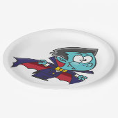 Blue Vampire Boy with Cape Cute Dracula Papieren Bordje (Gekanteld)