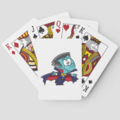 Blue Vampire Boy with Cape Cute Dracula Pokerkaarten (Achterkant)