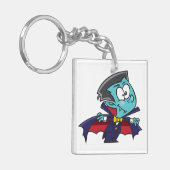 Blue Vampire Boy with Cape Cute Dracula Sleutelhanger (Voorkant Links)